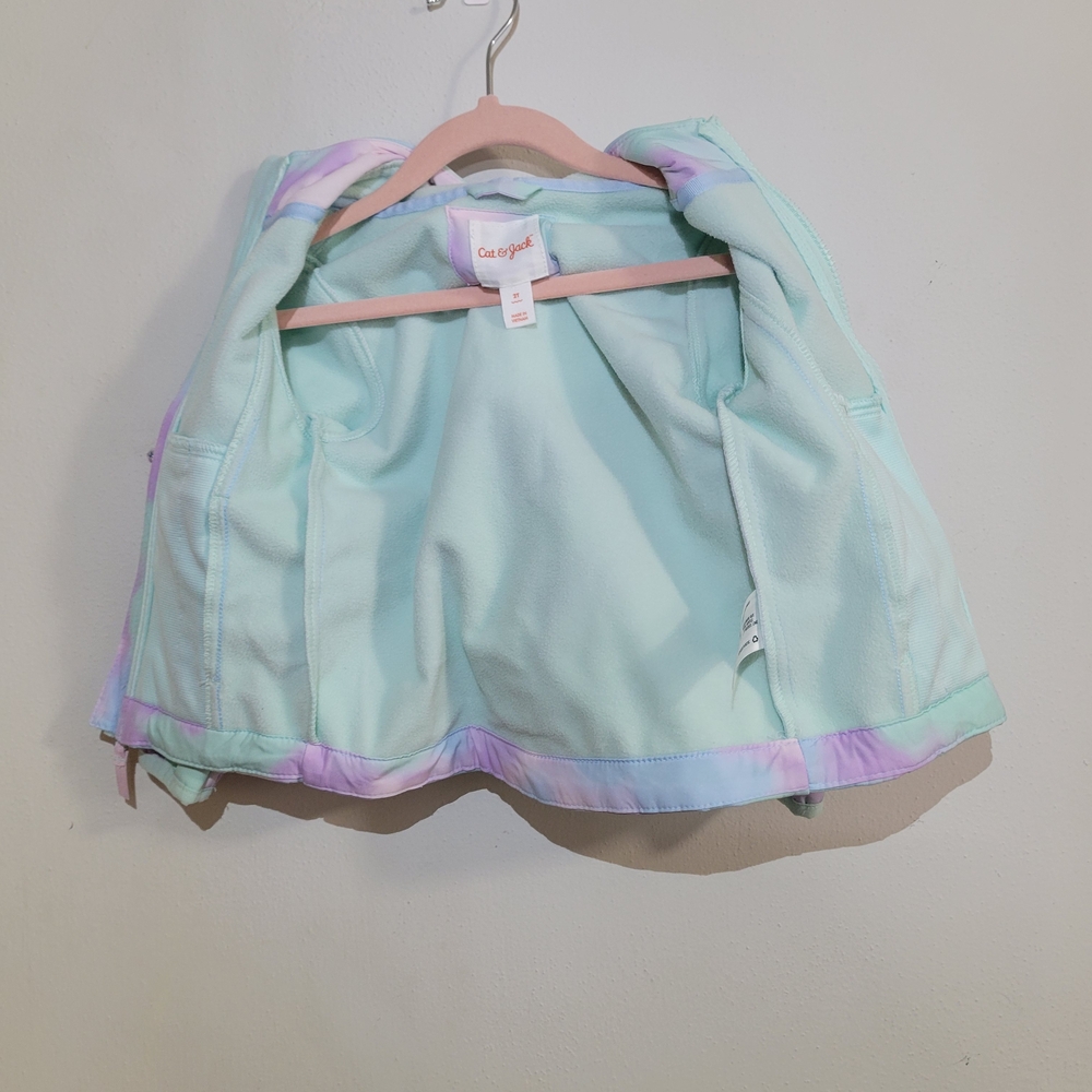 Cat & Jack Girls Size 2T Pastel Unicorn Hooded Jacket - Picture 5 of 8